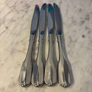 Set of 4 ONEIDA Rogers Deluxe Satin Gloria Stainless Flatware Hollow Knives 9"